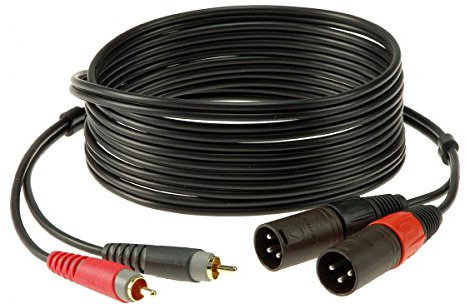 Klotz Bretelle 2x RCA mâles / 2x XLR mâles, 6m