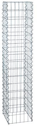 ESTEXO Gabionen-Säule 150 cm Höhe - feuerverzinkt - 4-Eck Säulengabione, Steinkorb,Gabione, Maschung, 10x5 cm …