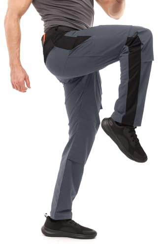 strongAnt Pantalones de Trabajo Completamente elásticos para Hombre Berlin - Gris-Negro, 42