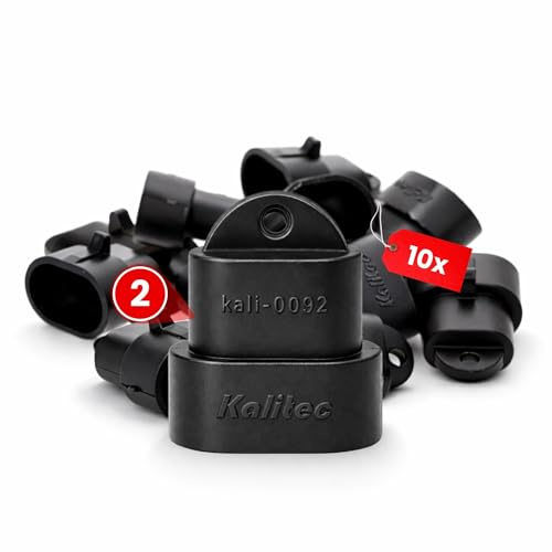 Kalitec KALI-0092 Superseal - Conector Ciego de 2 Pines, Pack de 10 | Sellado estanco contra humedad y suciedad para carcasas Superseal, tapón de protección industrial de alta calidad y duradero
