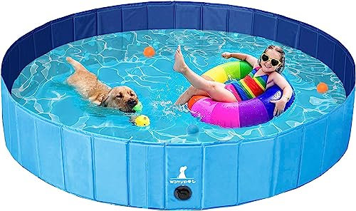 Wimypet Piscina per Cani, Bagno per Cani, Piscina per Bambini, Lavandino Pieghevole per Animali Domestici con Antiscivolo in PVC Ecologico Resistente all'Usura (80 x 20 cm)