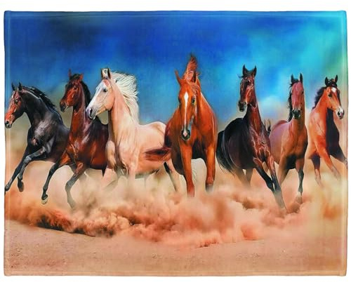 YISUMEI Bedruckte Kuscheldecke Wüste Pferd Decke Flauschig Weich Fleecedecke 150x200 cm