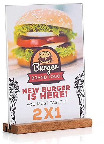 DISPLAY SALES Tischaufsteller Holz DOUBLE inkl. Acryl Tasche DIN A4