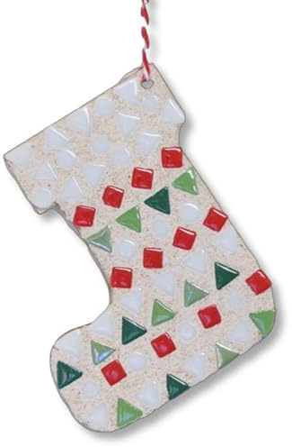 Crafty You Crafty Me - Christmas Decoration Mosaic Craft Kit Activity Gift for Adults/Children (Stocking), Made in UK