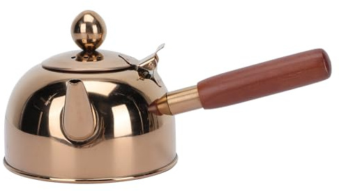Zerodeko Stainless Steel Side Handle Teapot 8.66In Heat-Resistant Insulated Handle Kettle for Induction Electric Stove Home Use