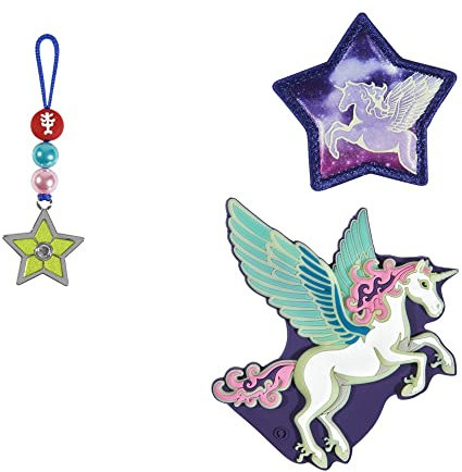 Step by Step Magic MAGS Glow „Pegasus Night Nuala“, 3-teilig, Glow in The Dark-Effekt, Ergänzung für Schulranzen oder Rucksack, blau-rosa-weiß