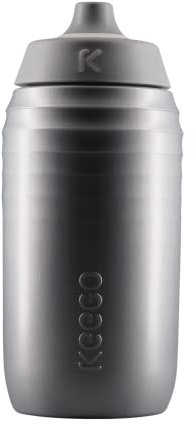 KEEGO | Die Evolution der Sportflasche | Elastisches Titan | Schützt vor Plastik im Wasser | Leicht und quetschbar | reiner Geschmack | einfache Reinigung (Silver 500ml)