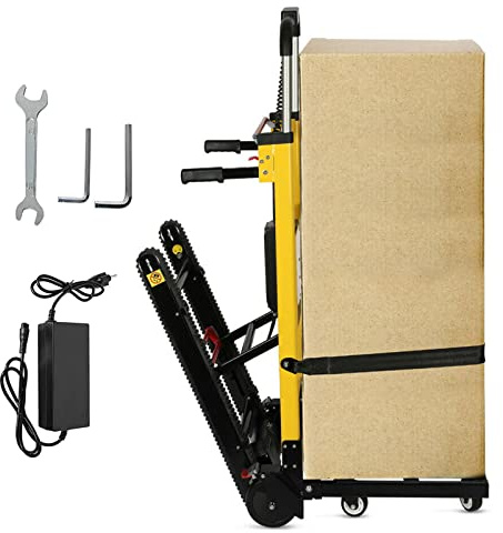 Electric Stair Climbing Dolly with 3 Adjustable Speeds and 440lbs Max Load Capacity, Folding Stair Climbing Dolly with Rubber Tracks for Easy Up/Down Stairs, Move Furniture Home Warehouse(Upgrade)
