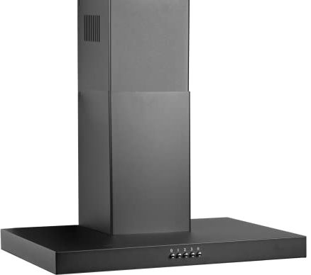 SIA TBC60BL Cooker Hood 60cm LED Lighting - Black, Low Noise Operation, 3 Speeds, Push Button Control, Washable Grease Filters