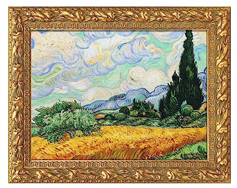 FOLKOR Solid Wood Frame for 12x16 Canvas Paintings, Finished Antique Ornate Canvas Frame for Oil Painting Art Prints, 12x16 Gold Frame for Home Living Room Wall Decor (Empty Frame, No Backboard)