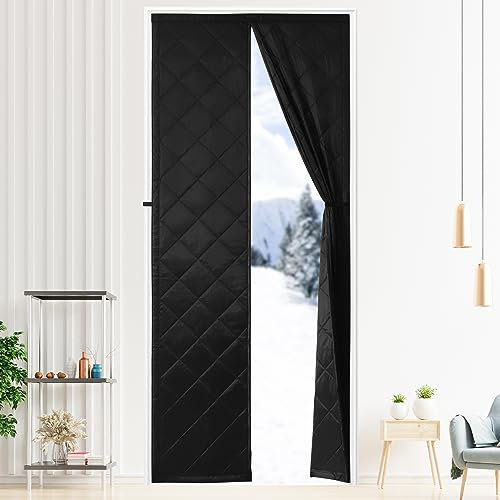 Upgraded Magnetic Thermal Insulated Door Curtain,Thicken Polyester Fiberfill & Thicker Oxford Fabric,Temporary Magnetic Screen Door, Retractable Door Curtains for Doorways,Folding Doors for Room