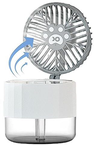 Ventilador de mano - Ventilador de mano con pulverizador de agua, ventilador de mano con ajustable, ventilador de niebla, portátil para niños y adultos