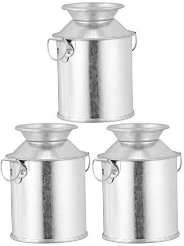 MUCKLILY 3pcs Retro Iron Flowerpot Vintage Bucket Plant Container Handle for Indoor Outdoor Garden Home Decoration