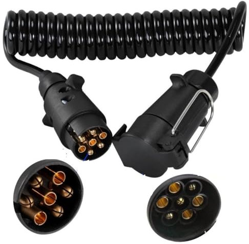 HOVIN Cable alargador para remolque de 7 pines, 2 m, 7 pines para remolque, cable adaptador para remolque, camión, RV y barco