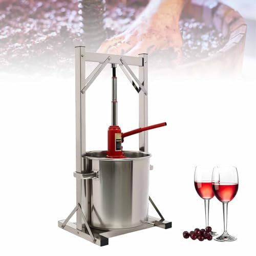 URJWAN 12/22/36-Liter-Obstpresse, Werkzeug Zur Weinherstellung, Traubenmost, Birnen-Apfelsaft, Mit Hydraulikzylinder Aus EdelstahlfäSsern, FüR Familien, WeingüTer Und Restaurants,22L