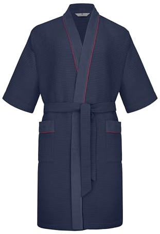 Revise RE-521 Kimono – Herrenbademantel – 100% Baumwolle Waffelpique