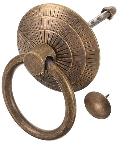Hoement Türklopfer Messing Antik Stil Metall Haustürgriff 7cm Rund Rostfrei Wandmontage für Eingangstür Vintage Türklopfer Ersatz