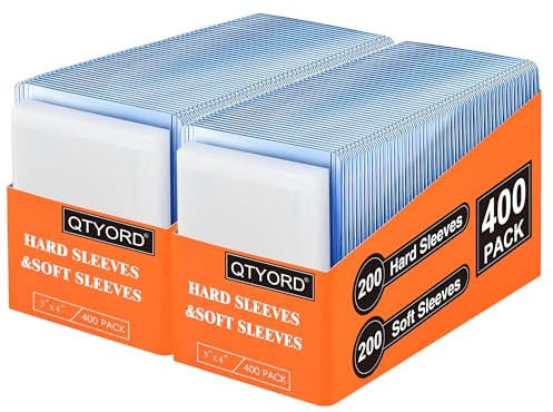 400 Stück Card Sleeves, 3X4 Hartkartenhüllen, Sammelkartenhüllen passend für MTG, Sammelkarten, Sportkarten (200 Top Loads + 200 Transparente Kartenhüllen)
