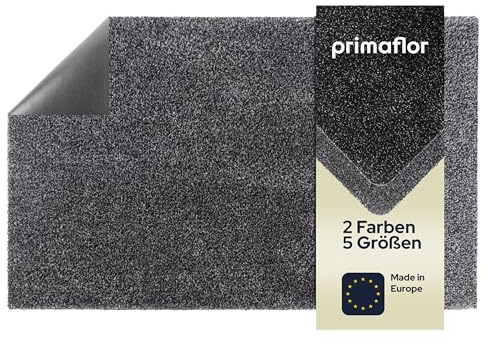 Primaflor Schmutzfangmatte Aqua Stop | 100 x 120 cm | Anthrazit | 80 % Baumwolle, bei 30 °C waschbar, 6 mm flach und mit rutschhemmendem Vinylrücken für Eingang, Flur und Tür