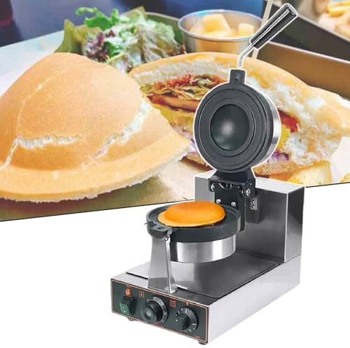 Gaufrier à Hamburger Commercial Avec Plaque De Cuisson Rotative, Machine à Hamburgers à CrèMe GlacéE, RevêTement En TéFlon AntiadhéSif, ContrôLe PréCis De La TempéRature,single-110V