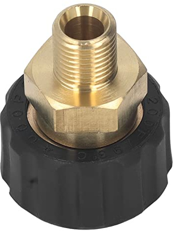 Pressure Washer Adapter Brass Rubber G1/4In to M22 X 1.5Mm Pressure Washer Hose Thread for Replacement Pressure Washer Hose Adapter (Male to Female 14mm OD)