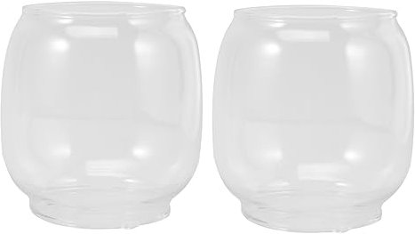 Garneck Lot de 2 verres de rechange pour lampe à pétrole - Cylindre en verre transparent - Abat-jour pour lanterne tempête - Idéal pour les fêtes dans le jardin et les soirées agréables à la maison