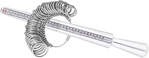 Lrocotanc Calibro per Anelli, Ring Sizer Scale di Misura Strumenti per Misurare Gli Anelli Diametri Strumenti di Dimensionamento delle Dita UK,US,EU Metal Steel Misuratore Anelli Fidanzamento