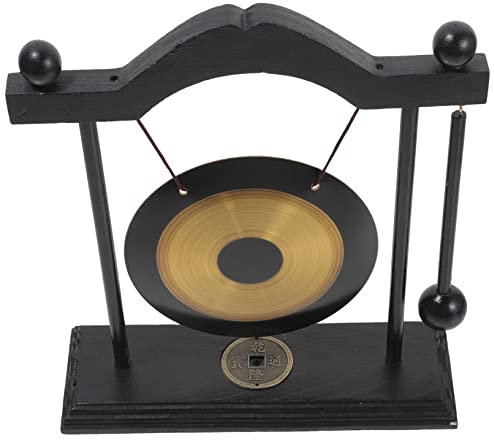 Vaguelly 1 Satz Gong-feng-shui-ornamente Wohnkultur Zartes Zodiac-gong- Gong Tischglocke Meditationstisch-gong Neuartige Gongverzierung Meditationsgong Zen-tischgong Alter Gong Hölzern