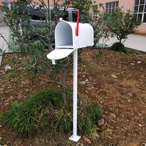 Buzón Alto Estilo Americano para Exterior, de Suelo, Resistente a la Intemperie, para casa adosada o jardín, Color Blanco.