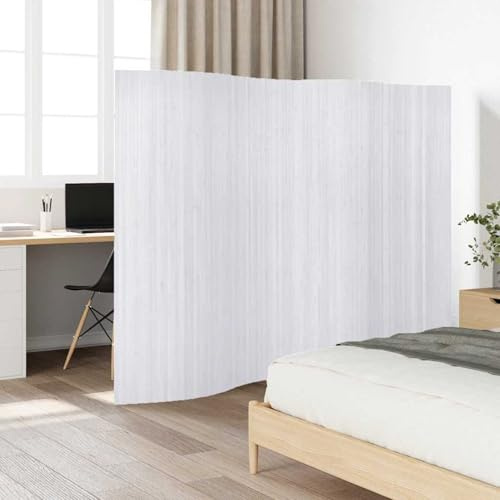 Gecheer paravent Exterieur sur Pied,divisorio divisorio Bambù Bianco 250 x 165 cm