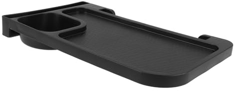 AKOOSY Portavasos para Silla Portátil Soporte Lateral para Sillón Plegable Bandeja Multifuncional Abs Negra para Camping Jardín Exterior Bebidas Accesorio Práctica