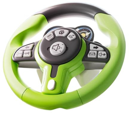 TTETTZ Realistic Kids Educational Driving Simulator Portable for Automotive Seat or Indoor Play Children Driving Toy, Green