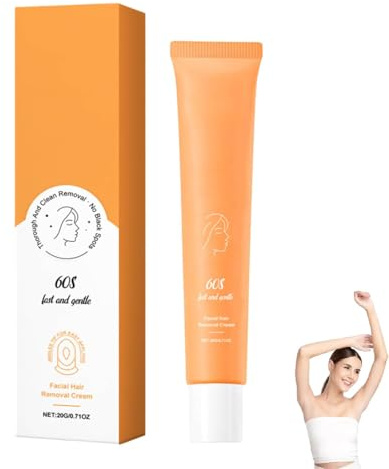 Haarentfernung Gesicht Creme, Gesichtshaarentferner Für Frauen, Wirksame Enthaarungscreme, Entfernt Gesichtshärchen Sanft & Zuverlässig, Haarentfernungscreme für Körper & Beine (1)
