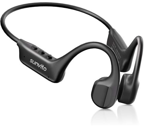 sunvito Bone Conduction Headphones – Open Ear Wireless Headphones with Bluetooth 6.1, Typ-C Fast Charge, and IPX7 Waterproof Running Headphones, Great for Workouts, Cycling, Sports