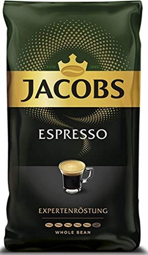 Jacobs Kaffeebohnen Café Espresso, kräftig & würzig, geröstet in Bremen, Intensität 8/10, Kaffee ganze Bohnen, 1 kg