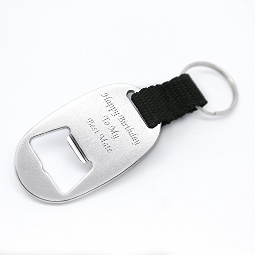 County Engraving Personalised Light Weight Bottle Opener Keyring Gift (Silver) - Enter Your Own Custom Text