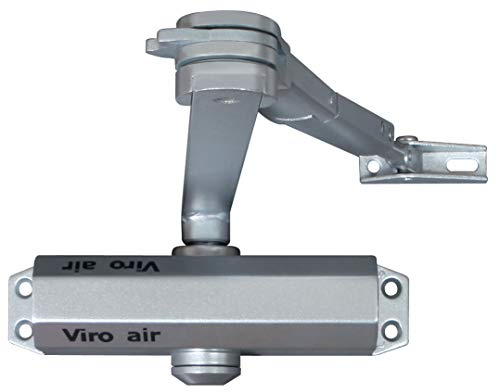 Viro - Air, Chiudiporta Automatico, Per Porte max. Largh. 110 cm Peso 85 kg | Braccio in Acciaio con Lunghezza e Arresto Regolabile, Multiforza, Colore Grigio