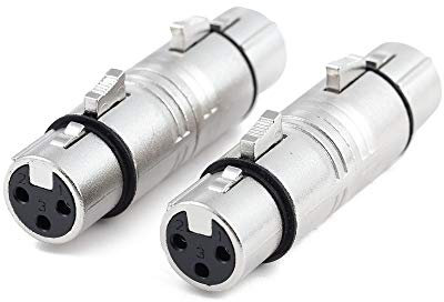 Ancable XLR 3 Pin Female to 3 Pin Female Adapter, 2-Pack Gender Changer, Mic Barrel Extension
