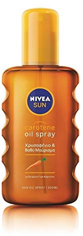 Nivea Sun Carotene Deep Tanning Oil Spray NO SPF, Golden & Lond-Lasting Tan 200ml