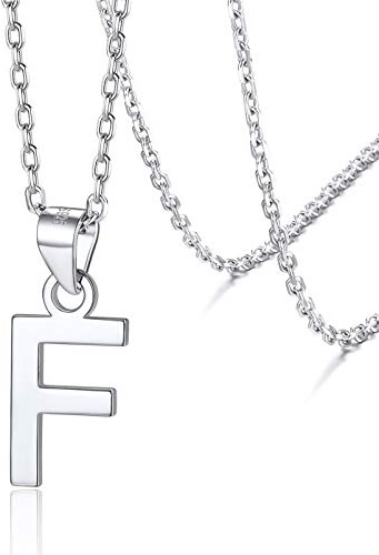 Silvora S925 Siber Buchstaben Kette Damen Initiale Alphabet A-Z Kristall Buchstaben Anhänger Halskette 45cm +5 cm Verlängerungskette