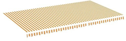 vidaXL Tissu de Remplacement pour Auvent Toile d'Auvent Tissu de Rechange pour Store Banne de Jardin Patio Terrasse Extérieur Jaune et Blanc 6x3,5 m