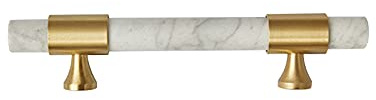Marmor Schrank Schubladengriff Möbel Türgriff Schubladengriffe, für Zuhause Küche Badezimmer Schlafzimmer Kleiderschrank Ankleideschrank Hardware,mit Schrauben (Hole distance 96mm)