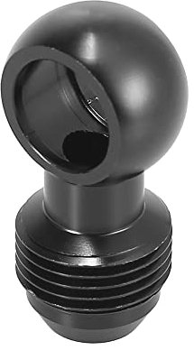 X AUTOHAUX 1 Stück Dia.14mm Kraftstoff Banjo Fitting auf 8AN männlich Flare Adapter Kraftstoffleitung Adapter Stecker für Auto schwarz 3/4-16 Gewinde