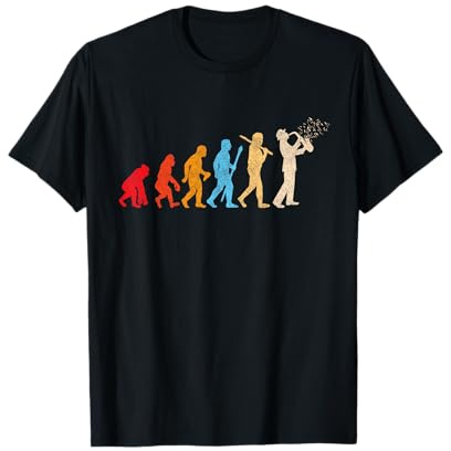 Evolution de l'homme saxophone rétro saxophoniste T-Shirt