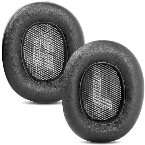 E65BTNC Ersatz Ohrpolster für JBL E65 (E65BTNC) / Live 650 (650/770NC, 650BTNC) / Duet NC Over-Ear-Kopfhörer – Ohrpolster aus Memory-Schaumstoff und Proteinleder