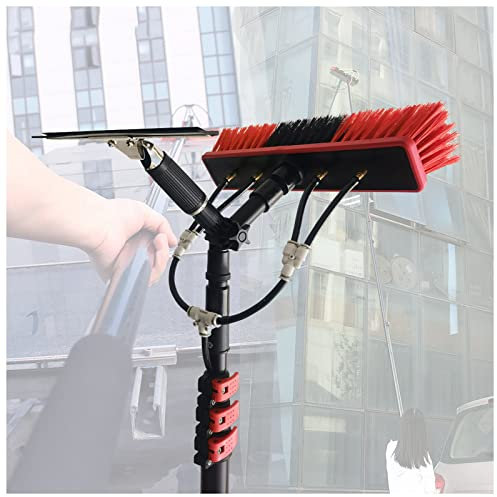 ATRNA Window Cleaning Telescopic Pole, Water Fed Extendable Brush Water/Hose Fed Pole Cleaning Photovoltaic and Solar Panels-36FT(10.8m)