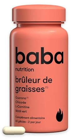 Baba Nutrition Fort Brûleur De Graisses Complément Alimentaire Pour Stimuler Votre Métabolisme | Facilite La Digestion Et éLimine Les Toxines | Maté + Artichaut + Guarana + Chicorée | 60 Gélules