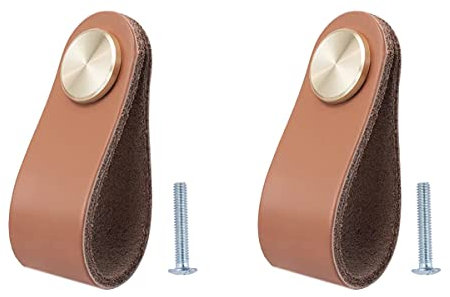 2 Piezas Tiradores Cuero para Muebles Manija Del Gabinete de Cuero Tiradores Cajon Pomos de Piel para Armarios Pomos Decorativos para Muebles Colgantes