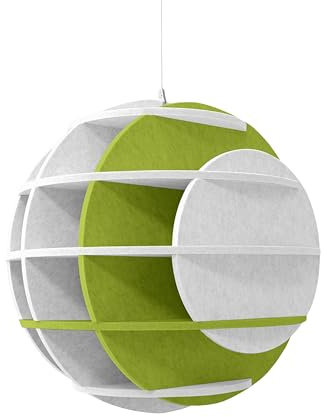 platino24 SATELLITE 3D-Akustik-Objekt Kugel für optimale Raumakustik I Schallabsorber für Decke in innovativem Design I Durchmesser: 40 cm I Recyclebares Absorber-Element