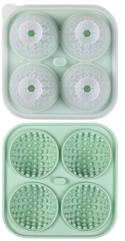 Ice Cube Tray, Novelty Golf Gifts Creative Round Ice Cube Molds, Silicone Sphere Whiskey Ice Ball Maker, Ice Cube Tray With Lid for freezer, Chilling Drinks, Whiskey & Cocktails (E)